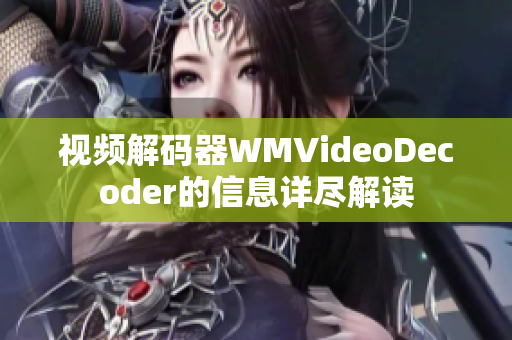 视频解码器WMVideoDecoder的信息详尽解读