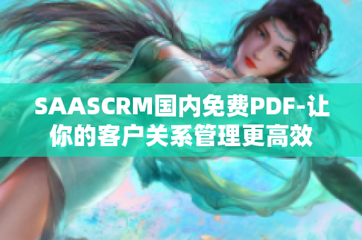 SAASCRM国内免费PDF-让你的客户关系管理更高效