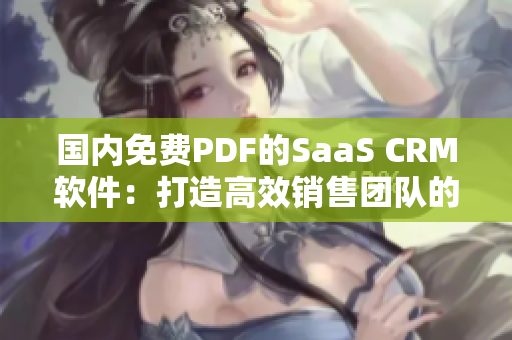 国内免费PDF的SaaS CRM软件：打造高效销售团队的必备利器