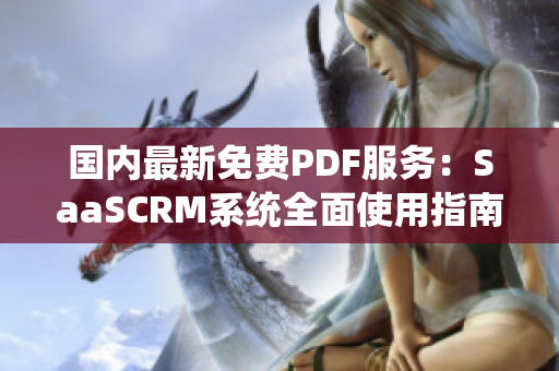 国内最新免费PDF服务：SaaSCRM系统全面使用指南