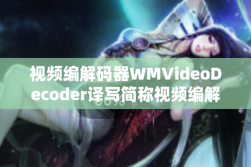 视频编解码器WMVideoDecoder译写简称视频编解码器WMVideoDecoder